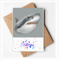 thumbnail image 1 of Sharks Roam Ocean Hunt Art Deco Fashion Welcome Back Greeting Cards Envelopes Blank, 1 of 3