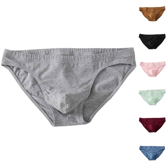 Lovzfmll Men's Underwear Cotton Briefs, Solid Color Underwear, Comfort Stretch Breathable for Daily Wear