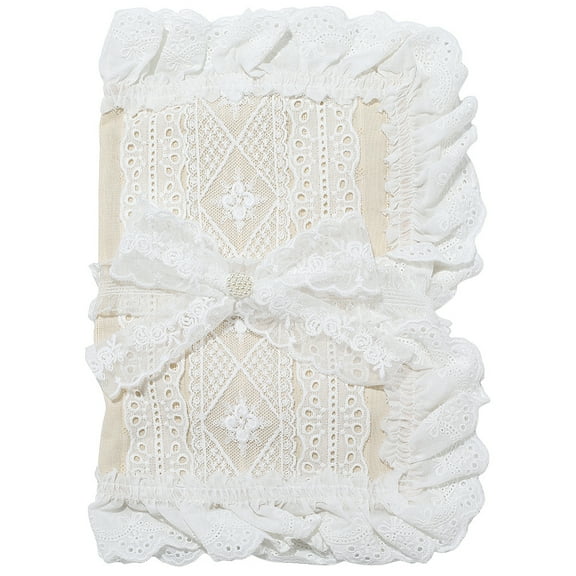 Polyester Lace Book Covers Notebook Wraps White 290x385x5.5mm