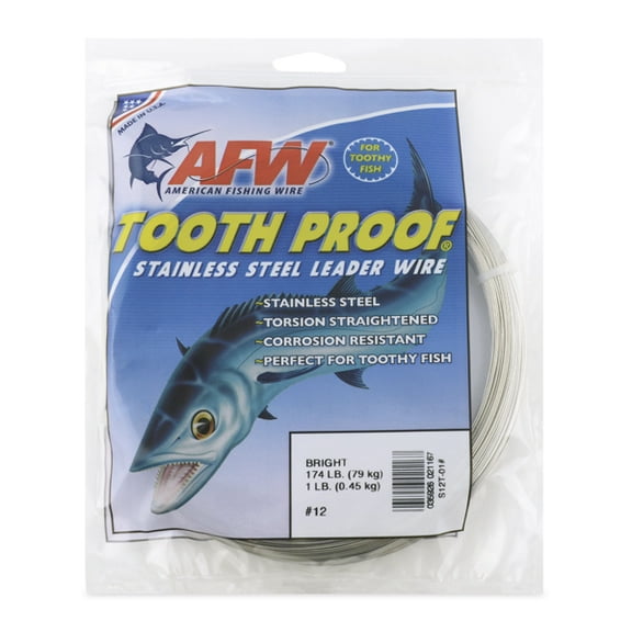 American Fishing Tooth Proof Stainless Steel Camo Brown, 30FT, 12# Leader Wire
