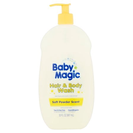 (2 Pack) Baby Magic Hair and Body Wash, Soft Powder Scent, 30 (Best Baby Wash And Lotion)