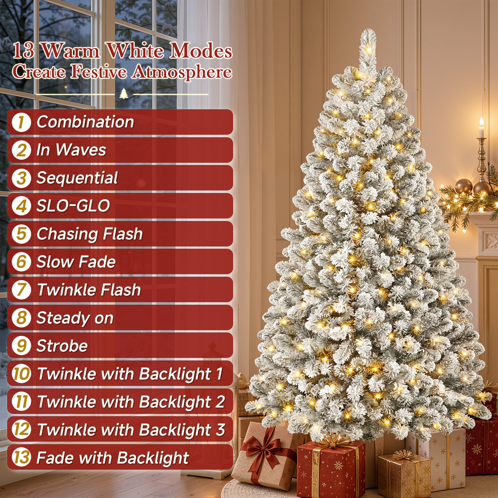 Lolsea 4.5' Pre-Lit Snow Flocked Artificial Christmas Tree photo 5