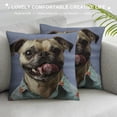 thumbnail image 3 of Qinduosi Pet Throw Pillow Cover Funny Pug Dogs Pillow Covers Pillowcovers Soft Double Side Print Sofa Linen Square Throw Pillowcover " inch for Living Room Bedroom Car Decor, 3 of 5