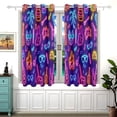 thumbnail image 2 of Neon Party Icons and Instruments Blackout Curtains for Living Room Bedroom 55W x 54L Insulated Window Drapes 2 Panels, 2 of 5