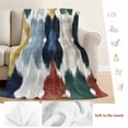 thumbnail image 5 of Navy Blue Shabby Blanket Soft Cozy Warm Throw Blanket for Couch, Plush Fuzzy Flannel Fleece Blankets for Sofa, Green Yellow Abstract Art Bed Blankets Lightweight Gifts for Women, 40"x50", 5 of 9