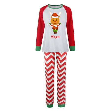 

Binpure Family Christmas Pajamas Classic Red Green Cartoon Pattern Clothing