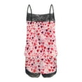 thumbnail image 5 of yievot Valentines Pajamas for Women Cami Pjs Valentine Day Sleepwear Heart Print Tops and Shorts Set Loungewear, 5 of 6