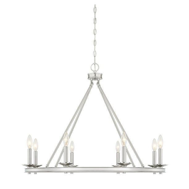 Savoy House 1 308 8 Sn Middleton Light Satin Nickel Modern Farmhouse Industrial Circular Ring Shaped Chandelier 33 W X 25 H Com Savoy House 1 308 8 Sn Middleton, Savoy House Middleton Chandelier