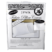 Dependable Waterproof Zippered Vinyl Pillow Protectors, Standard/Queen, 2 Count