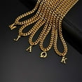 thumbnail image 3 of HIJONES Women's Men's Stainless Steel 26 Initial Alphabet Necklace Pendant Hip Hop Chunky Chocker Link Chains Gold H, 3 of 6