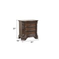 thumbnail image 2 of Vintage Traditional Style 3-Drawer Nightstand Made With Wood in Walnut, 2 of 6