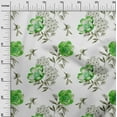 thumbnail image 2 of oneOone Georgette Viscose Green Fabric Flower & Leaves Watercolor Quilting Supplies Print Sewing Fabric By The Yard 42 Inch Wide, 2 of 4