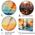 thumbnail image 3 of Designart "Modern Horizon With Ocean Oil Platforms" Oil Rigs / Fields Canvas Wall Art, 3 of 7