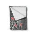 thumbnail image 2 of Kiss Me Soft Flannel Fleece Throw Blanket, Mistletoe Sketch with Christmas Theme and Hand Written Inscription, Cozy Plush for Indoor and Outdoor Use, 60" x 80", Charcoal Grey Vermilion, by Ambesonne, 2 of 6