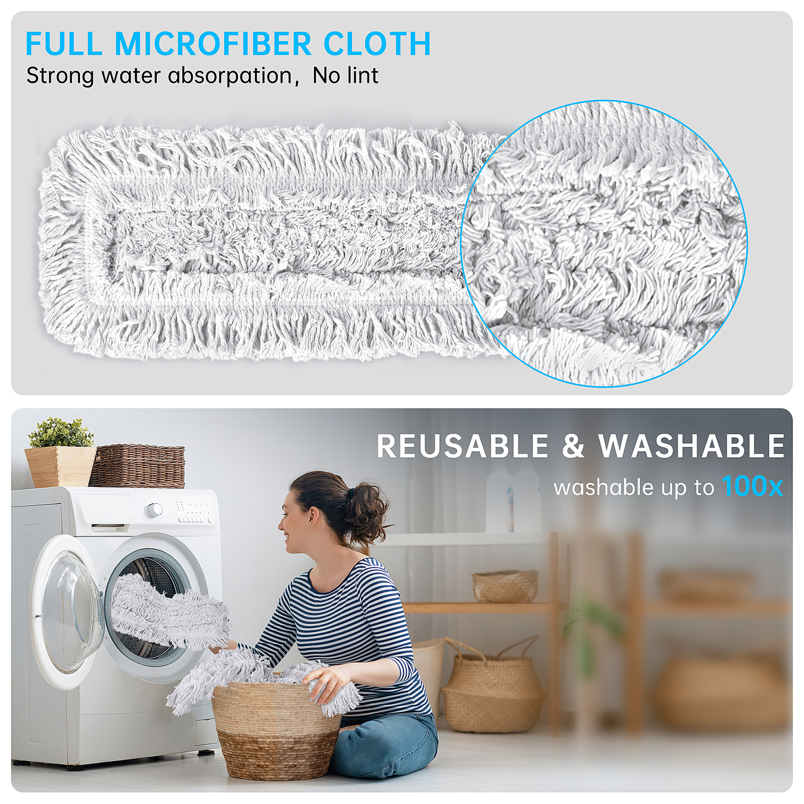 Cshidworld Dust Mop with 3 Reusable Washable Pads photo 2
