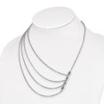 thumbnail image 4 of White Sterling Silver necklace Cable Fancy 17 in Rhodium-plated Polished Multistrand, 4 of 5