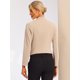 thumbnail image 4 of Chaqueta Corta Casual Allegra K Oficina Sin Cuello Mujer Camello XS, 4 of 6