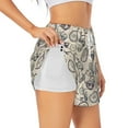 thumbnail image 1 of Balery Compass And Mountains In Bicycle Wheels Pantalones cortos deportivos para mujer con forro y dos bolsillos, elásticos, para entrenamiento, gimnasio, yoga-XX-Large, 1 of 7