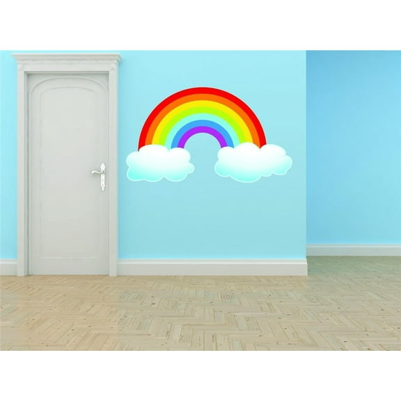 Care Taker Cute Day Care Wall Decal Decoration Colorful Rainbow with Cute Clouds Lasts Years and Easily Removable - Size: 7 In(W) x 10 In(H)