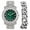 DX-Green-Silver, variant on Charles Raymond Bling-ed Out Ultimate Gold Hip Hop Royalty Mens iced-out Wristwatch w/Easy Reader Roman Numeral Bright Colored Dial - L0504 RN - GOLD