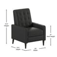 thumbnail image 5 of BizChair Mid-Century Modern LeatherSoft Upholstered Button Tufted Pushback Recliner in Black for Residential & Commercial Use, 5 of 12