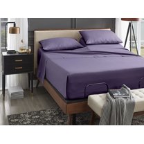 ABORN 100% Giza Egyptian Cotton Bedsheet 18" Deep Pocket 39" Split Top Plum Split-Head Queen
