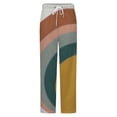 thumbnail image 5 of Earthy Rainbow Abstract Art Design Winter Female Pants Flannel High Waist Women Pants Lady Warm Straight Leg Plush Trousers, 5 of 7
