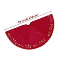 thumbnail image 3 of Falda con forma de árbol de Navidad, piel de felpa de terciopelo rojo con forma de conejo, 121 cm, 3 of 6