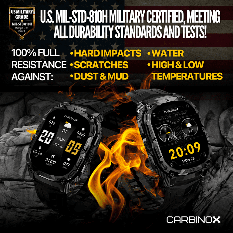 Carbinox Vortex Smart Watch Rugged Fitness Tracker, Waterproof