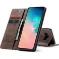 thumbnail image 3 of Samsung Galaxy S10e Case with Magnetic Leather Flip Folding Carter Stand Shockproof CoffeeY, 3 of 4