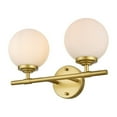 thumbnail image 2 of Living District Ansley 2 Light Brass And Frosted White Bath Sconce, 2 of 5