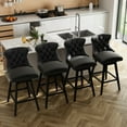 thumbnail image 3 of TEWLOSS 26" Swivel Counter Height Bar Stools Set of 4, Black Velvet Kitchen Stools with Back, 3 of 10