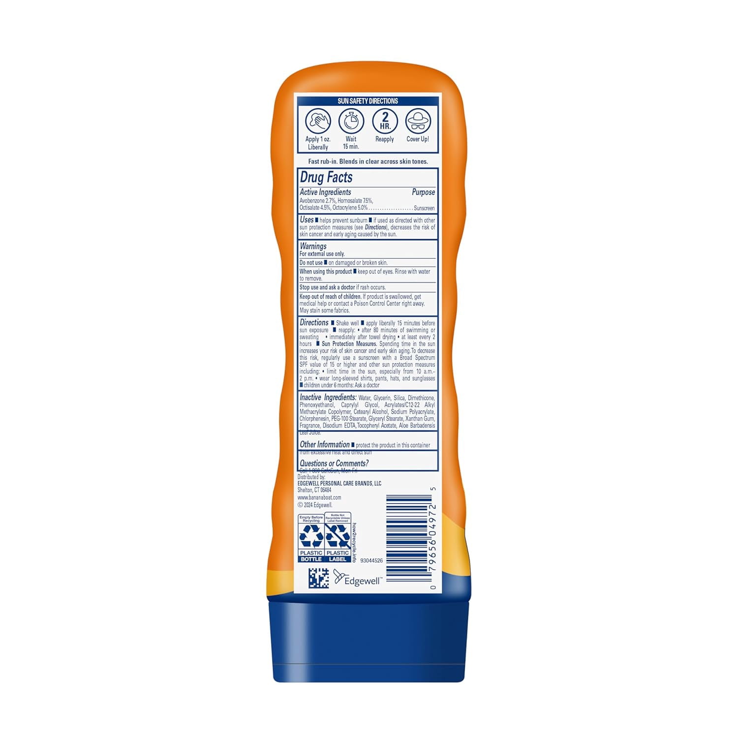 Banana Boat Sport Performance Sunscreen Lotion, SPF 50 8 oz (Pack of 4)