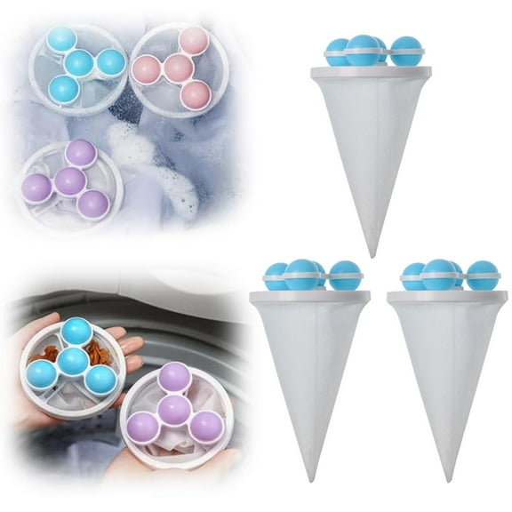 Scouring Balls for Kitchen Floating Hair Filtering Mesh Removal 2024 New Pet Hair Remover Lint Catcher For Laundry Reusable Washing Machine Hair Catcher Tool Washing Machine Floating Lint Mesh Bag(B