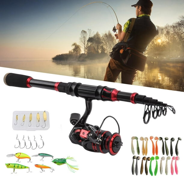 Estink Kids Fishing Rod And Reel Combo, Complete Kids Fishing Rod Reel And Lures Durable Epoxy Resin Structure Telescopic Eva Handle For 10 To 12 Year