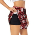 thumbnail image 3 of Running Shorts for Women, Snowflakes Plaid Christmas Workout Athletic Shorts with Pockets, Lounge Yoga Shorts Women, 3 of 7
