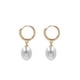 thumbnail image 3 of Aretes De Chapa De Oro Con Perla Oval Zirconia, 3 of 3