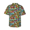 thumbnail image 4 of Xecao Color Summer print Hawaiian shirt - a stylish short-sleeve button-down for men, perfect for casual beach and tropical outings., 4 of 9
