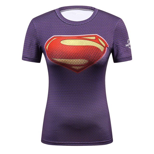 Nuevo capitán compresión mujeres camiseta moda secado rápido Cosplay disfraz culturismo ropa de mujerpangjing