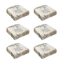 AUQ Dining Chair Seat Covers Set of 6,Stretch Printed Seat Covers for Dining Room Chairs,Soft Removable Washable Chair Seat Protector Seat Cushion Slipcovers for Kitchen,Office