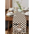 thumbnail image 2 of Hokiten Table Runners 36 Inches Long Dress Scarves, Brown Gnome Farmhouse Kitchen/Dining Table Runner, Short Coffee Tablerunners, Coffee Beans Vintage Plaid Abstract 13x36 Inch, 2 of 7