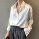 thumbnail image 3 of Camisa de seda abotonada a la moda de primavera, blusa Vintage para mujer, Tops de satén para oficina, camisas holgadas elegantes de manga larga para mujer 11355, 3 of 4