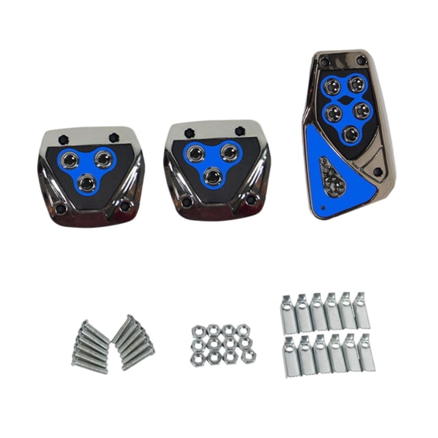 Juego de almohadillas para pedales de coche antideslizantes, universales y fáciles de instalar. Engranaje manual azul