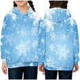 thumbnail image 2 of Annhoo Christmas Boys Girls Oversized Sweatshirts Classic Snowflake Printed Long Sleeve Hoodeis Kids Fall Winter Clothes, 2 of 3