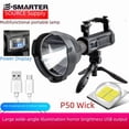 thumbnail image 1 of P70 High-Intensity LED Rechargeable Spotlight with 8000mAh Battery - 200-500M Long Range, Waterproof & Portable Handheld Flashlight/Lantern Combo, USB Output & Power Display, W591 Large Light Cup,, 1 of 5