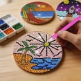 thumbnail image 4 of DIY Diamond Art Coaster Kit Cute 5D Diamond Dot Set 8 Pcs DIY Crafts Supplies Complete Bedazzler Kit with Cup Holder Cork Base Pad Pickup Pen and Tray for Adults Kids Gift, 4 of 6