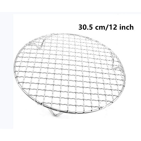 Topboutique Dia 12" X 0.98" Height Multi-Purpose Cross Wire Rack Round Steaming Cooling Stainless Steel Barbecue Racks/Grills/Pan Grate/Carbon Baking Net (305mm/12")Perfect for Christmas