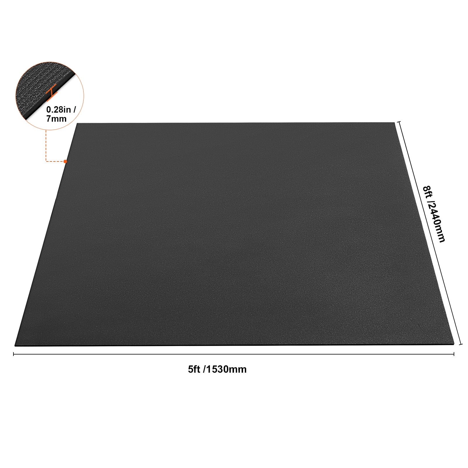 VEVOR Exercise Mat, Non Slip High Density Premium Yoga Mat, Exercise Yoga Mat for Men & Women, Fitness & Exercise Mat with Bag & Carry Strap, for All Types of Home Yoga, Floor Workout (8x5ft)