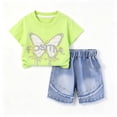 thumbnail image 6 of ZOYOEN Toddler Girls Fashion Outfits Set- Cute Short Sleeve Casual Baby Summer Clothes Sparkly T Shirts and Denim Shorts Pink Size 4 T, 6 of 6