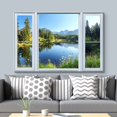 thumbnail image 3 of wall26 Canvas Print Wall Art Window View Springtime Blooming Flower Lake Forest Wilderness Nature Photography Realism Scenic Landscape Colorful Multicolor for Living Room, Bedroom, Office - 16"x, 3 of 5